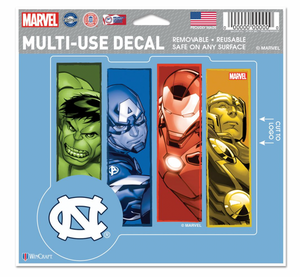 North Carolina Tar Heels MARVEL MULTI-USE DECAL 5" x 6"