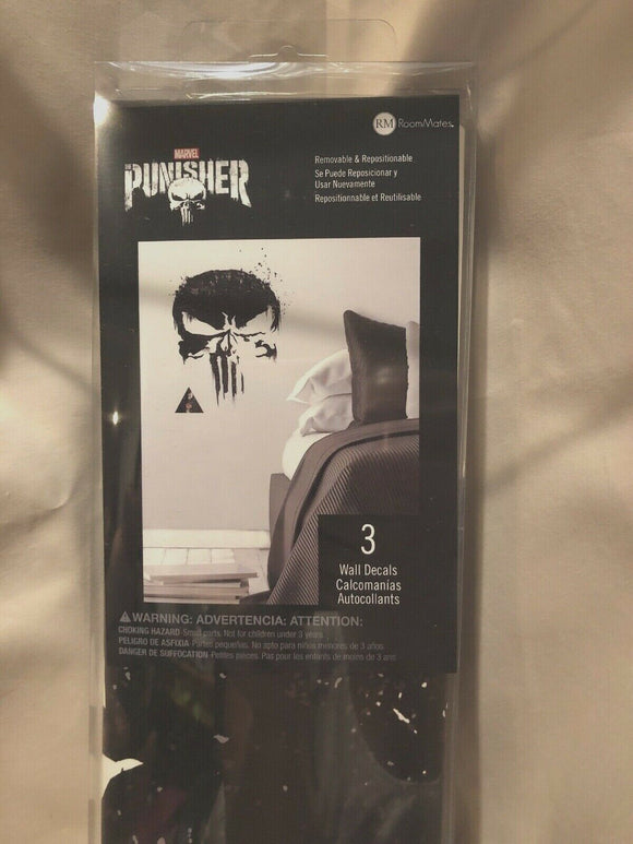 Marvel The Punisher RoomMates Giant Vinyl Wall 3 Bedroom Decals Stickers NEW