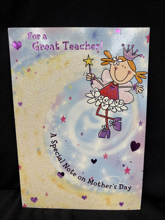 For a Great Teacher on Mother's Day Greeting Card w/Envelope