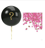 Pink Gender Reveal Balloon 5pc Kit Girl Black ? Confetti