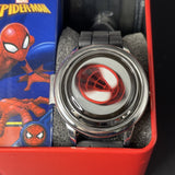 Miles Morales Spinner Flip Cover LCD Youth Watch Blk Band In Collectable Box Marvel