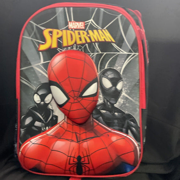 Marvel Spiderman 3D Kids Backpack 2 Zip Compartment W/Side Pockets