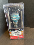 Festive Glitzy Wine Bottle Stopper/ Wine Cork Light Blue