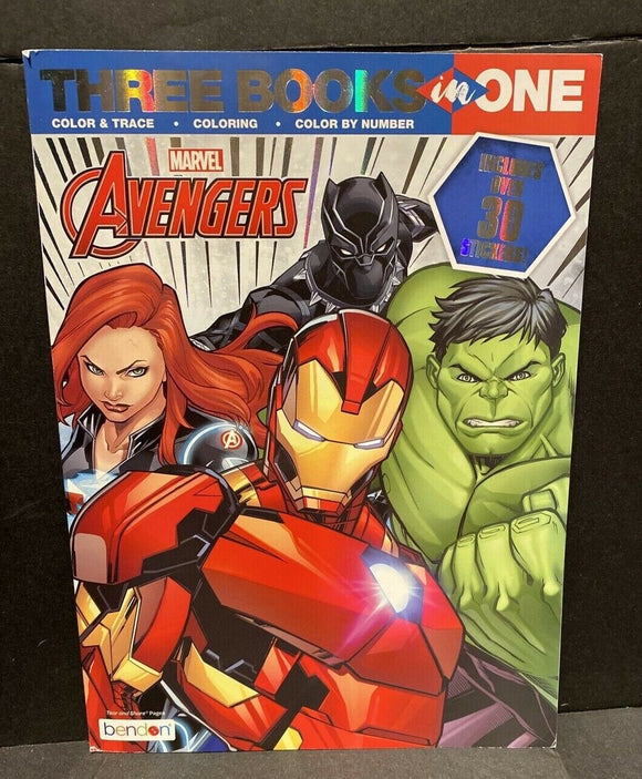 Marvel Avengers Three Books In One Coloring Activity Book NEW