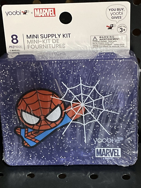 Marvel YOOBI Spiderman Mini Office Supply Kit NIB Accessories 8 Pieces