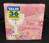 Girl's First Communion Beverage Napkins 36ct