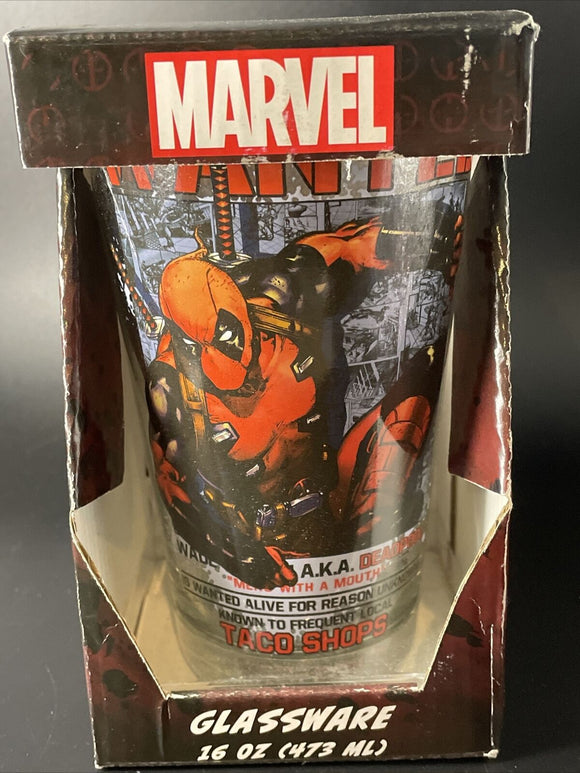 Marvel Deadpool Wanted Taco Shop 16oz Pint Glass