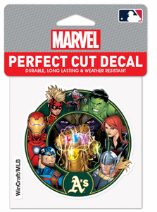 Oakland A's Marvel Avengers Perfect Cut Decal 4"x4'