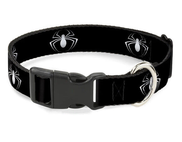 Buckle Down Plastic Clip Spider Logo 3 1” Dog Collar Size Large 15”-26