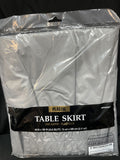 Reusable Silver Plastic Table Skirt 29”x168”