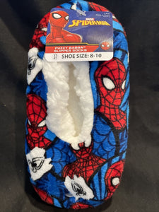 Spiderman Fuzzy Babba Slippers toddler 3t-4t Shoe Sz 8-10