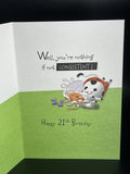 21st Birthday Greeting Card w/Envelope