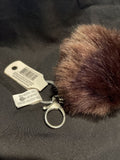 Charm Faux Fur Fluffy Pom pom Key Chain Ball Bag Car Pendant Keyring Brown