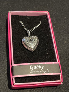 Heart Picture Locket With Love Necklace 16-18" Chain Gabby