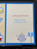 Happy 4th Birthday Greeting Card and Stickers w/Envelope
