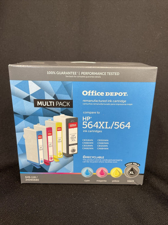 NEW HP Compatible 564XL Ink Cartridges Office Depot Black &Color 649-118