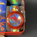 Kids Spiderman LED Watch W/ Face Pose Decorative Light Up Band Marvel