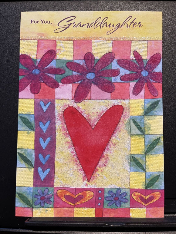 Valentine's Day Granddaughter Greeting Card w/Envelope