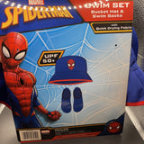 Marvel Spiderman Bucket Hat UPF50+ & Swim Socks Set One Size