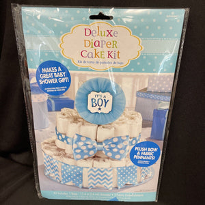 Blue It's a Boy Baby Shower Diaper Cake Decorating Kit