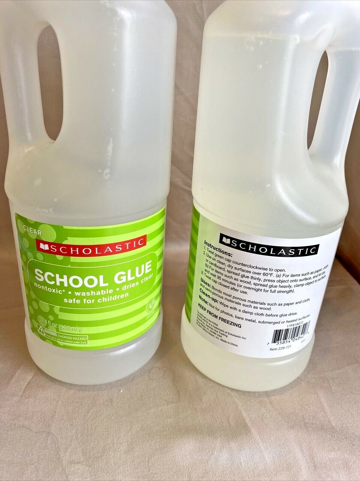 Scholastic CLEAR School Glue (2) 32.4 oz bottles Non-Toxic Washable – The  Odd Assortment