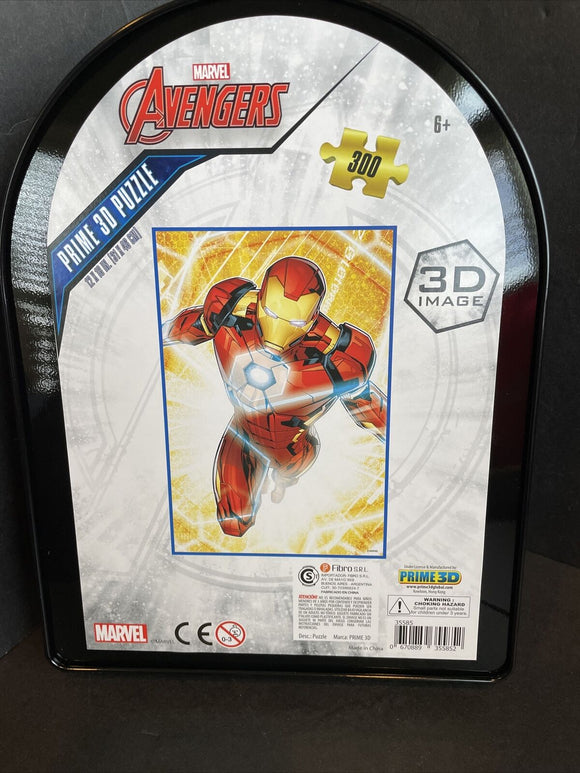 Avengers Iron Man 3D 300pc Puzzle 12x18” in Collectors Metal Box
