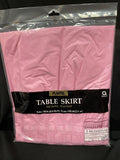 Reusable Pink Plastic Table Skirt 29”x168”