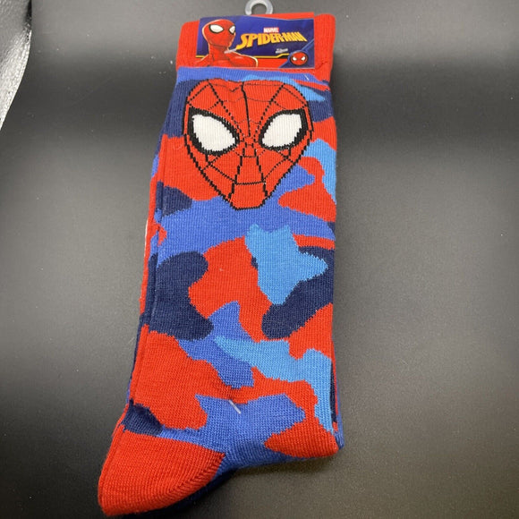 Marvel Spiderman Camo & Logo 2 Pack Mens Socks Size 6-12