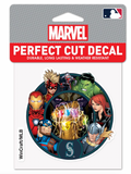Seattle Mariners Marvel Avengers Perfect Cut Decal 4"x4"