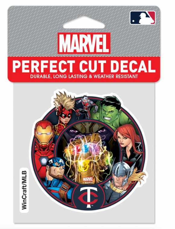 Minnesota Twins Marvel Avengers Perfect Cut Decal 4