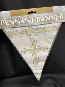 Foil Cross Pennant Banner 12 Ft Party Decoration