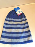 $20 Women’s Slalom Blue Striped Knit Winter Hat (ONE SIZE) NEW