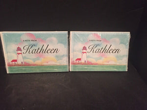 Personalized Notecards "Kathleen" Lighthouse 2 Packs NEW