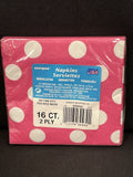 Hot Pink Dots 2 Ply Beverage Napkins 16ct