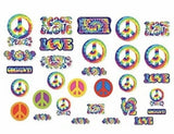 Groovy 60's Theme Party Psychedelic Cutout Decorations - 30 Pieces