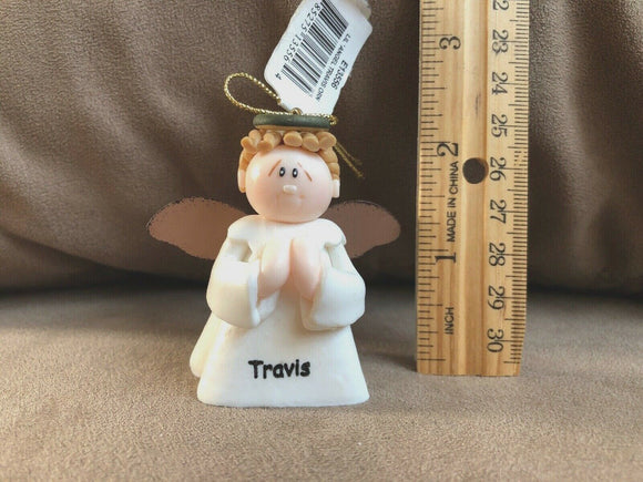 Travis Personalized Angel Ornament 2.5” NEW