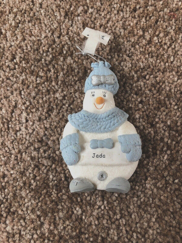 Snow Buddies Jada Personalized Snowman Ornament NEW