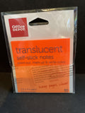 Office DepotSelf-Stick CLEAR Notes TRANSLUCENT ORANGE -50 notes per pack 3" x 3"