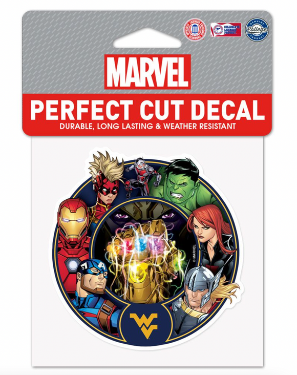 West Virginia Mountaineers Marvel Avengers Perfect Cut Decal 4