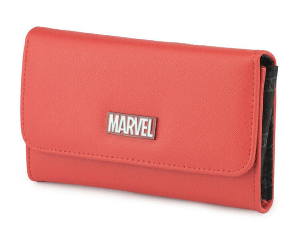 Buckle Down Fold Over Red Marvel Metal Brick Emblem Wallet