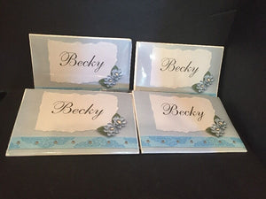 Personalized Notecards "Becky" Flower (4 Packs) NEW
