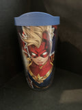 Tervis 16oz Captain Marvel Insulated Tumbler W/Blue Wrap and Lid Clear