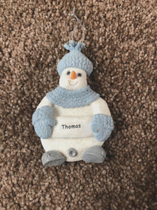Snow Buddies Thomas Personalized Snowman Ornament NEW
