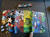 Spiderman Hulk Thor Captain America Trifold Chain Wallet New