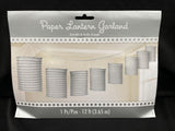 Paper Lantern Garland - Silver 12 Ft