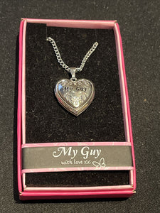 Heart Picture Locket With Love Necklace 16-18" Chain "My Guy"