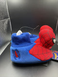 Spiderman Plush Sock Slippers w/ Stuffed Spidey Face Kids Size 7/8