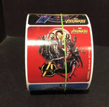 102 Avengers Infinity War Stickers (5 Varieties), 2.5" x 2.5" ea Roll or Box NEW