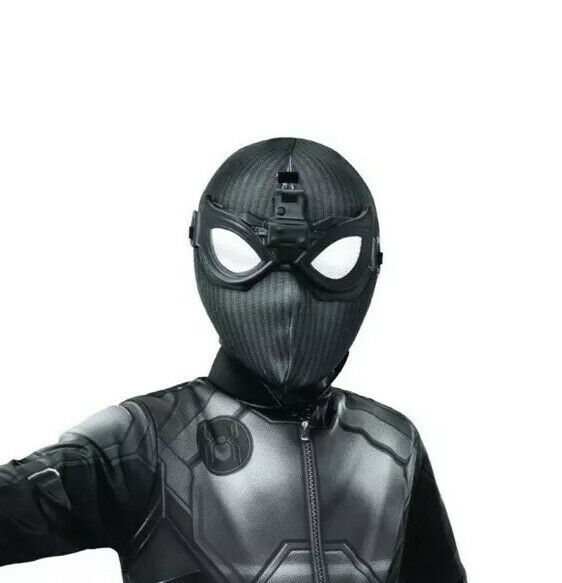 Spider Man Far From Home Boys  Stealth Black Fabric Mask Flip Up Goggles Marvel NEW