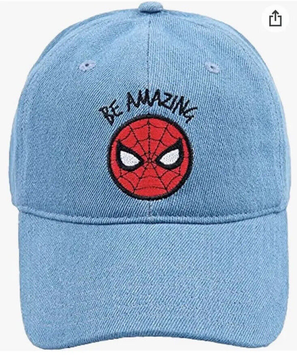 Concept One Spiderman Be Amazing Adjustable Denim Baseball Cap